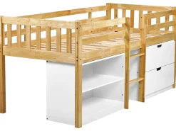 Letto a mezza altezza Legno SUSVILLE 90 x 200 cm Marrone chiaro