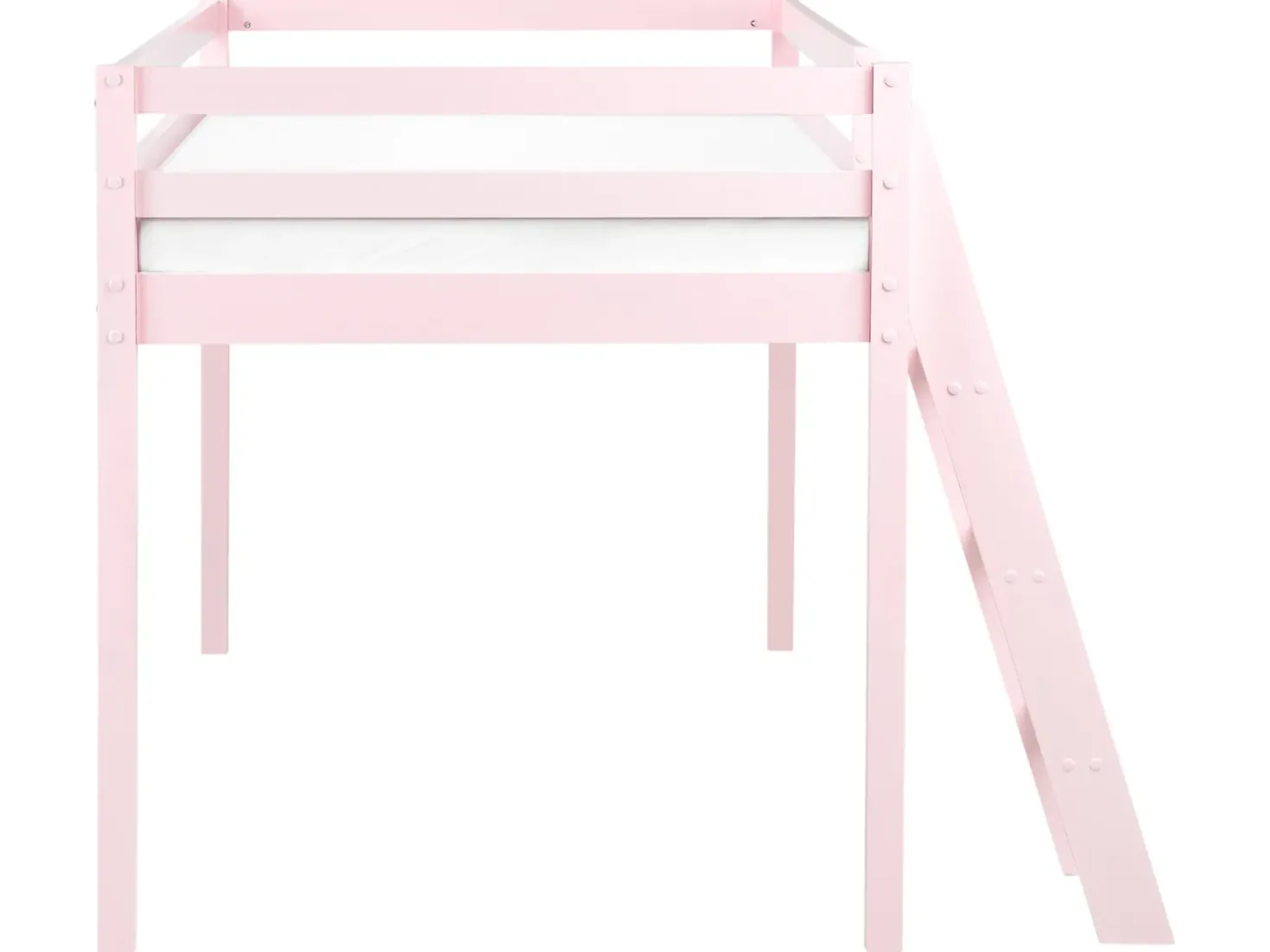 Letto a mezza altezza Legno di pino ASCOUX 90 x 200 cm Rosa