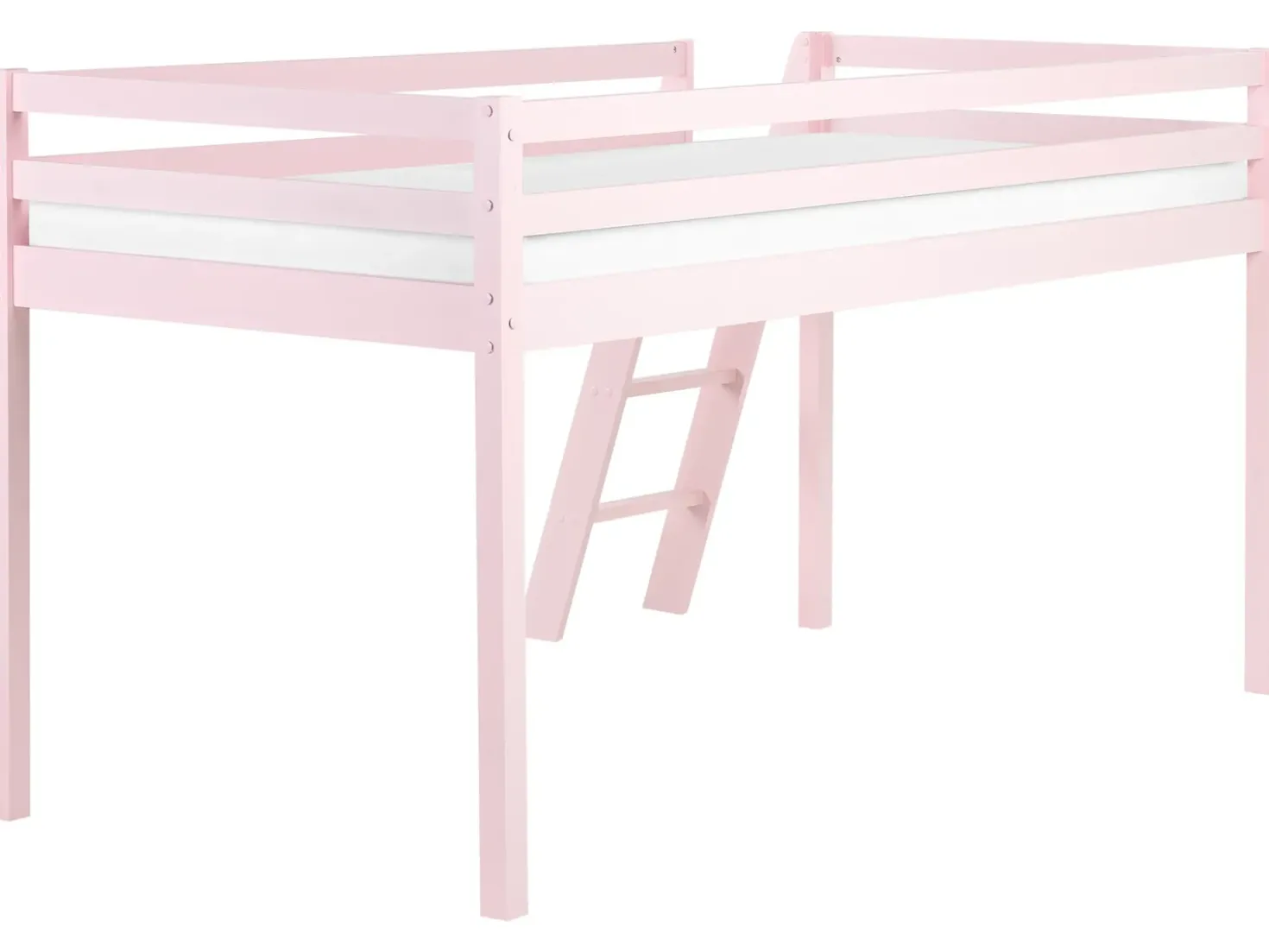 Letto a mezza altezza Legno di pino ASCOUX 90 x 200 cm Rosa