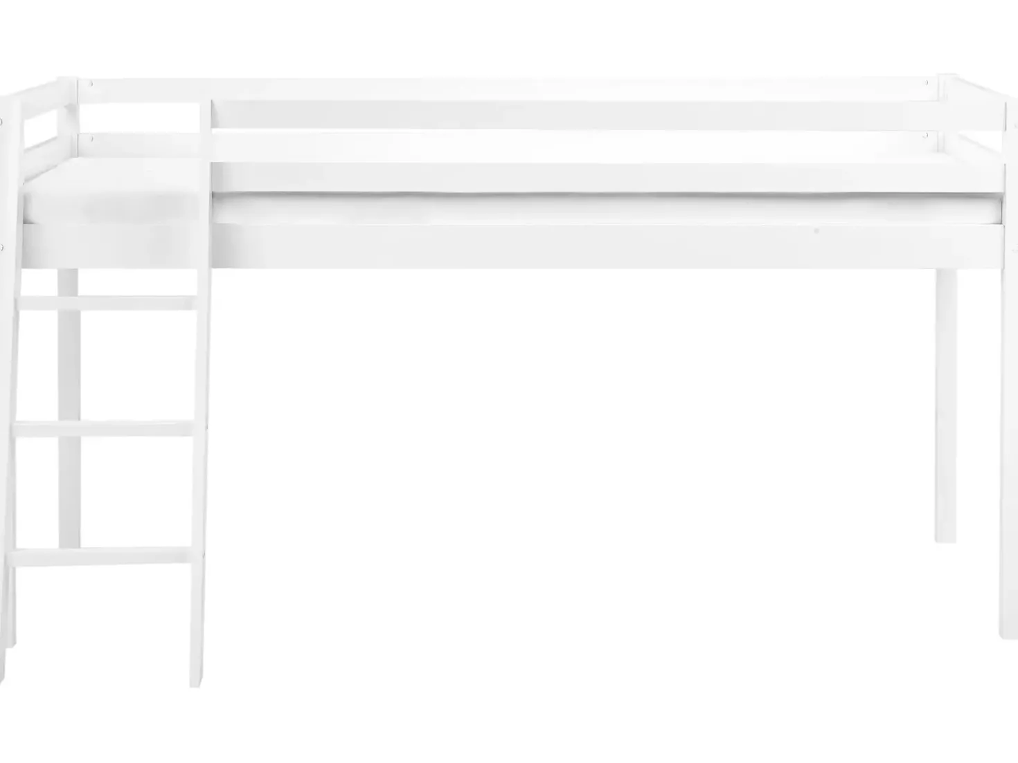 Letto a mezza altezza Legno di pino ASCOUX 90 x 200 cm Bianco