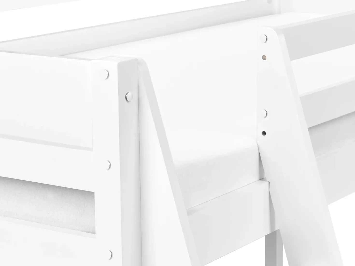 Letto a mezza altezza Legno di pino ASCOUX 90 x 200 cm Bianco