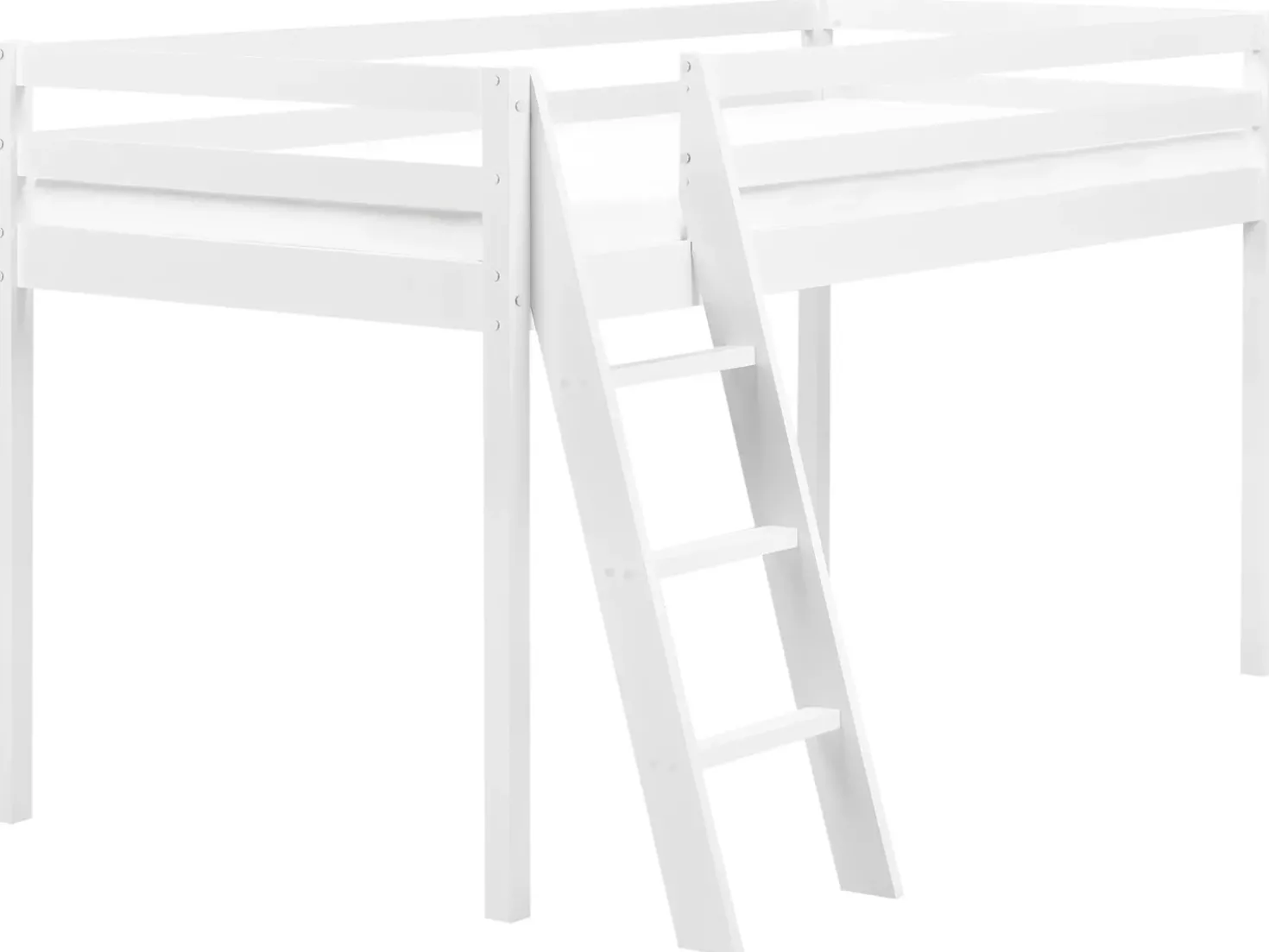 Letto a mezza altezza Legno di pino ASCOUX 90 x 200 cm Bianco
