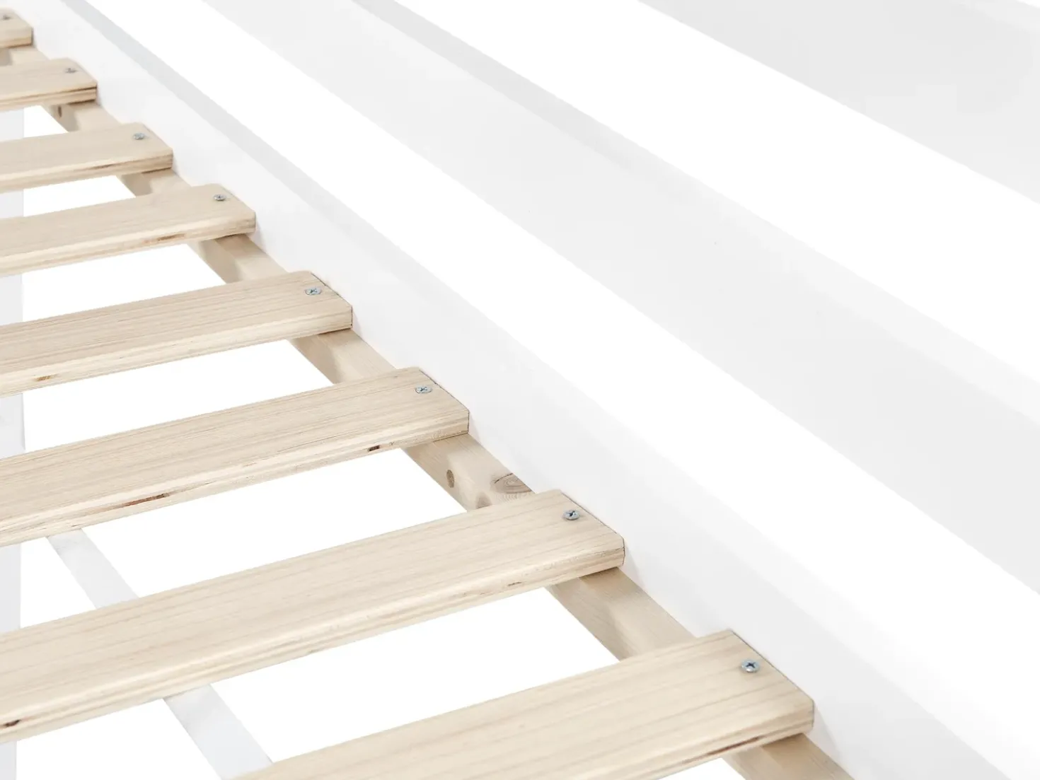 Letto a mezza altezza Legno di pino ASCOUX 90 x 200 cm Bianco