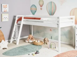 Letto a mezza altezza Legno di pino ASCOUX 90 x 200 cm Bianco