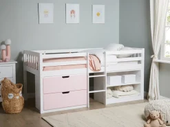 Letto a mezza altezza Legno SUSVILLE 90 x 200 cm Rosa