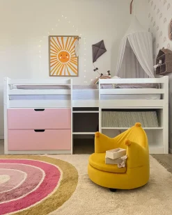 Letto a mezza altezza Legno SUSVILLE 90 x 200 cm Rosa