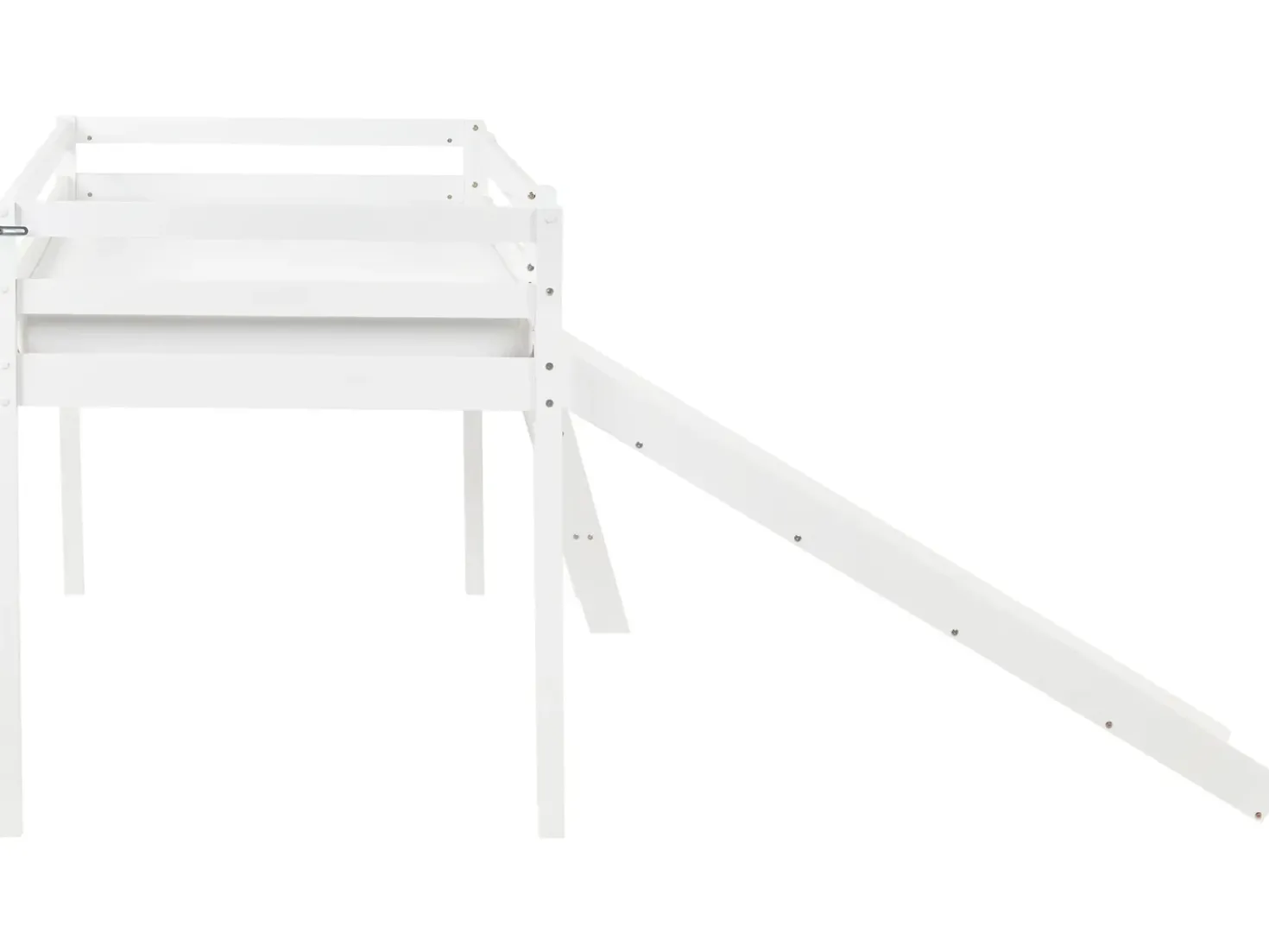 Letto a mezza altezza Legno di pino STAPLE 90 x 200 cm con Scivolo Bianco