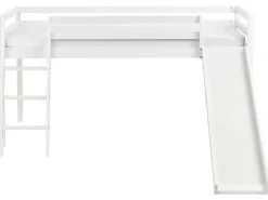 Letto a mezza altezza Legno di pino STAPLE 90 x 200 cm con Scivolo Bianco