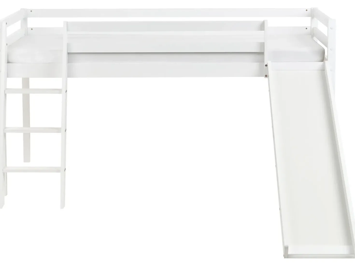 Letto a mezza altezza Legno di pino STAPLE 90 x 200 cm con Scivolo Bianco