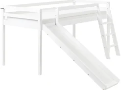 Letto a mezza altezza Legno di pino STAPLE 90 x 200 cm con Scivolo Bianco