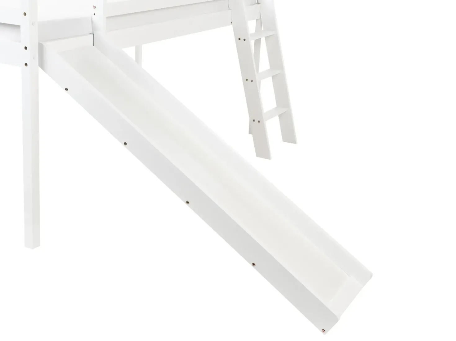 Letto a mezza altezza Legno di pino STAPLE 90 x 200 cm con Scivolo Bianco