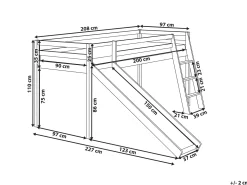 Letto a mezza altezza Legno di pino STAPLE 90 x 200 cm con Scivolo Bianco