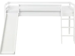 Letto a mezza altezza Legno di pino STAPLE 90 x 200 cm con Scivolo Bianco