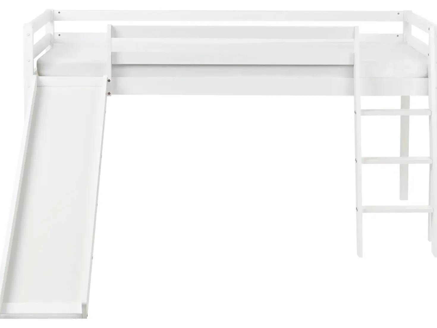Letto a mezza altezza Legno di pino STAPLE 90 x 200 cm con Scivolo Bianco