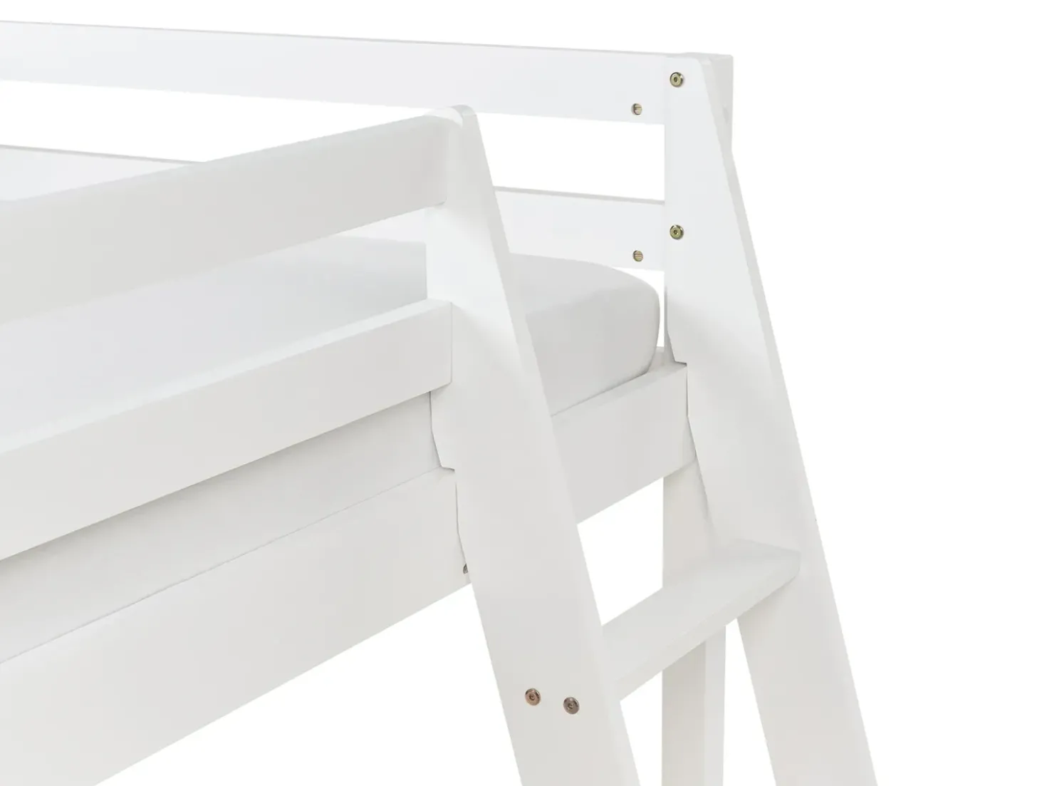 Letto a mezza altezza Legno di pino STAPLE 90 x 200 cm con Scivolo Bianco