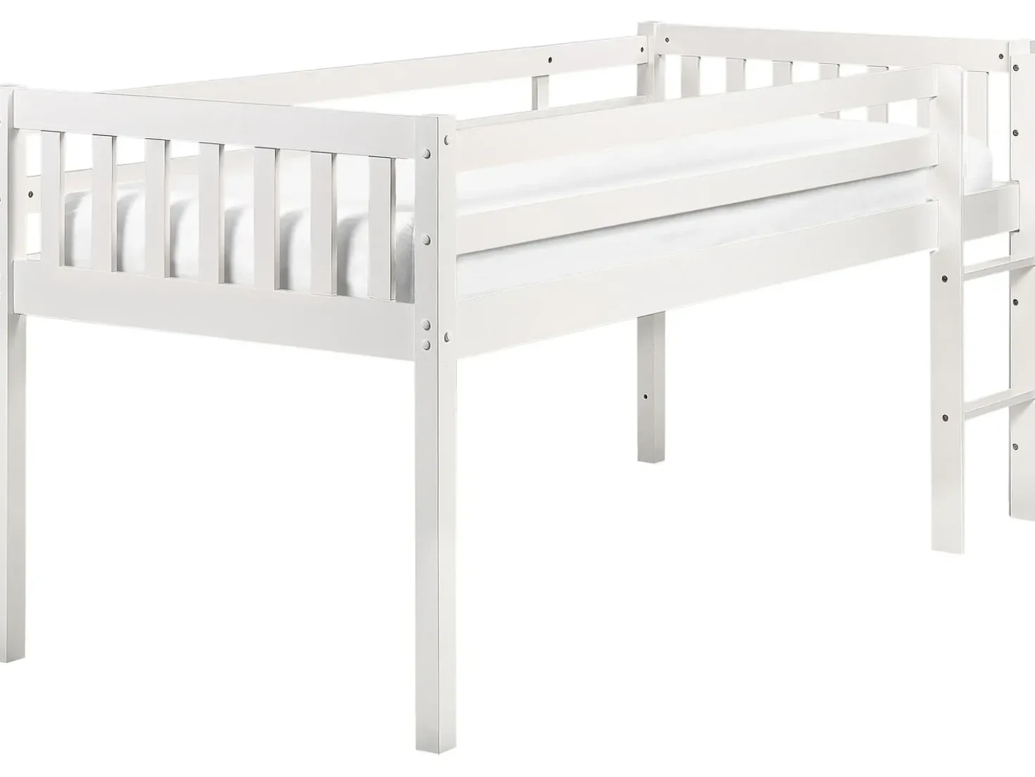 Letto a mezza altezza Legno PEIPIN 90 x 200 cm Bianco