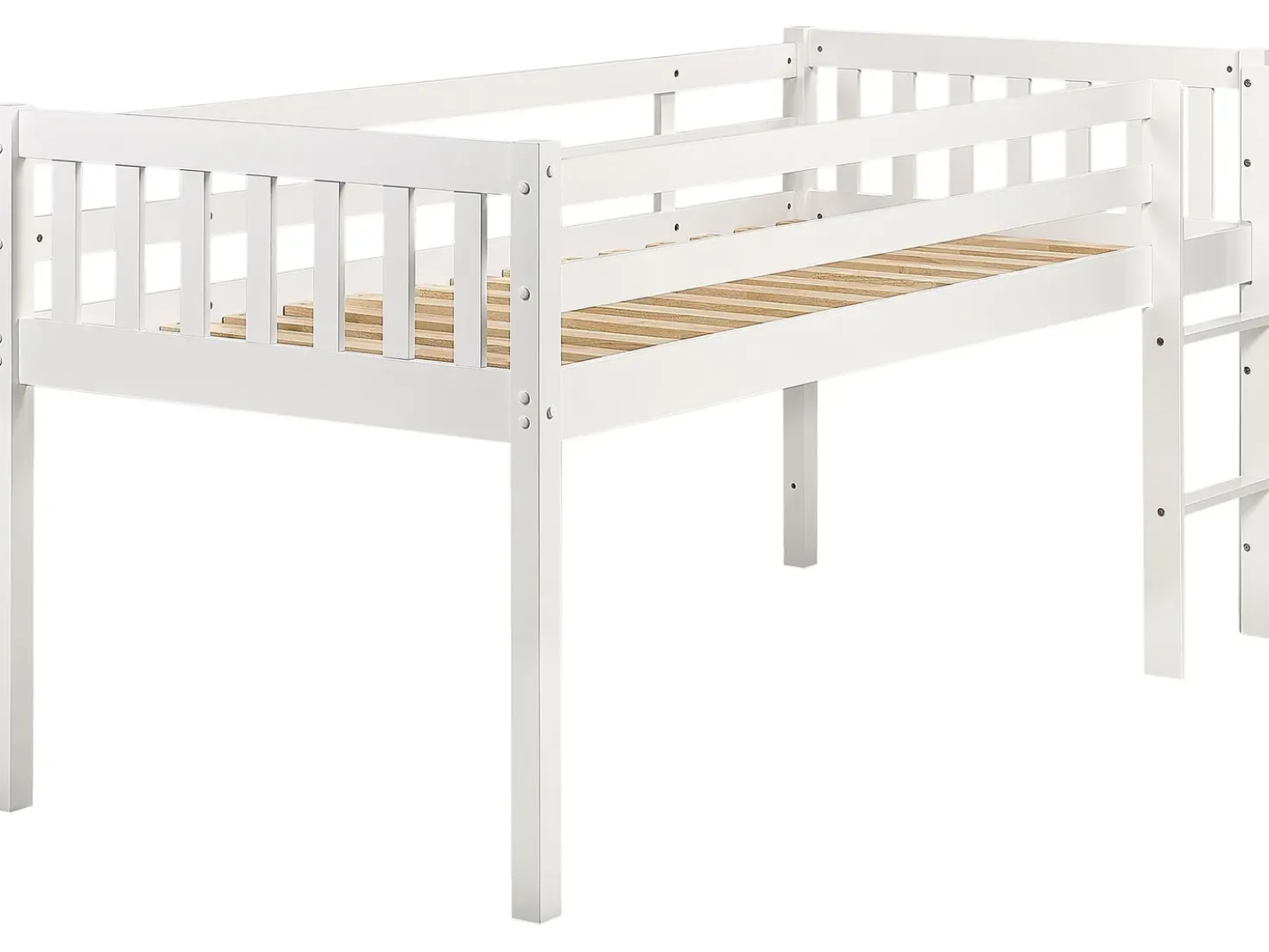 Letto a mezza altezza Legno PEIPIN 90 x 200 cm Bianco