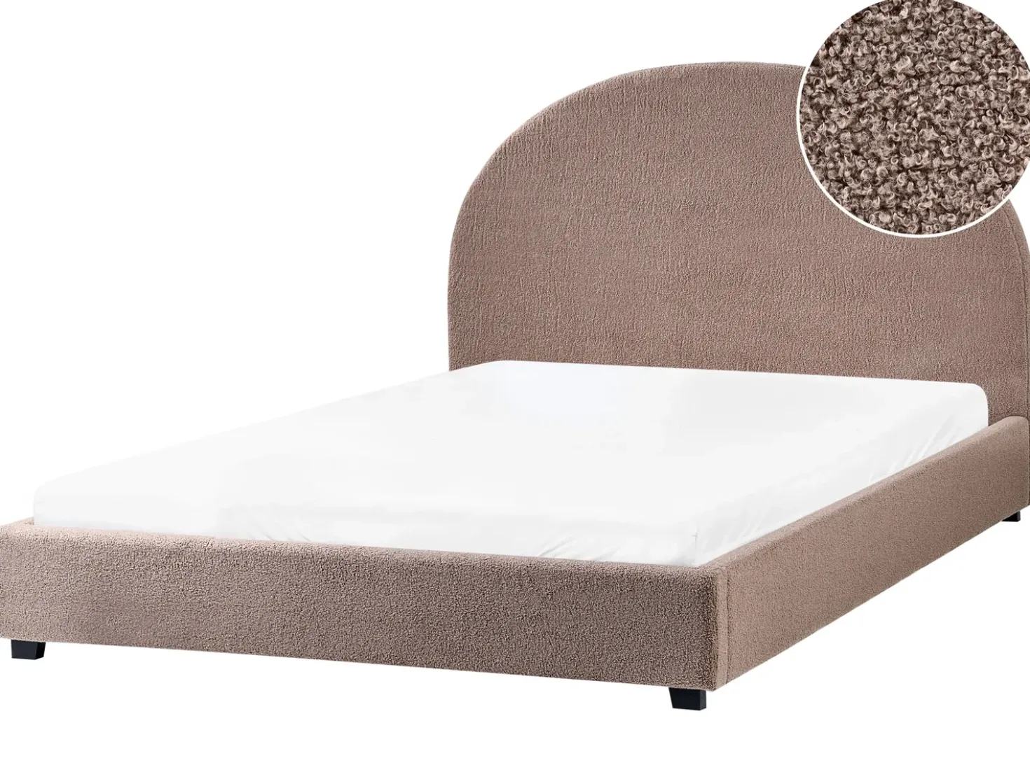 Letto ad acqua Bouclé VAUCLUSE 140 x 200 cm Tortora