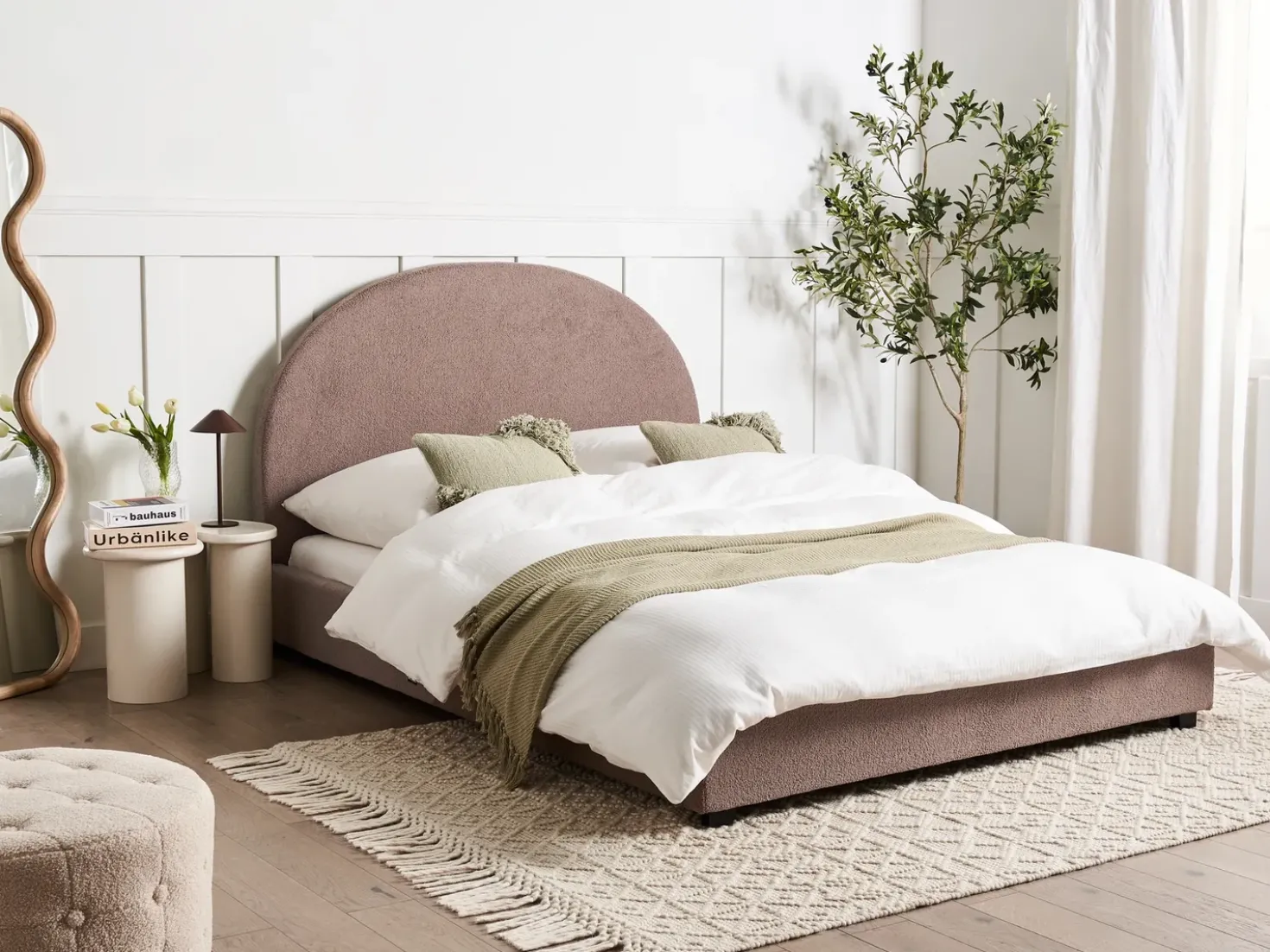 Letto ad acqua Bouclé VAUCLUSE 140 x 200 cm Tortora