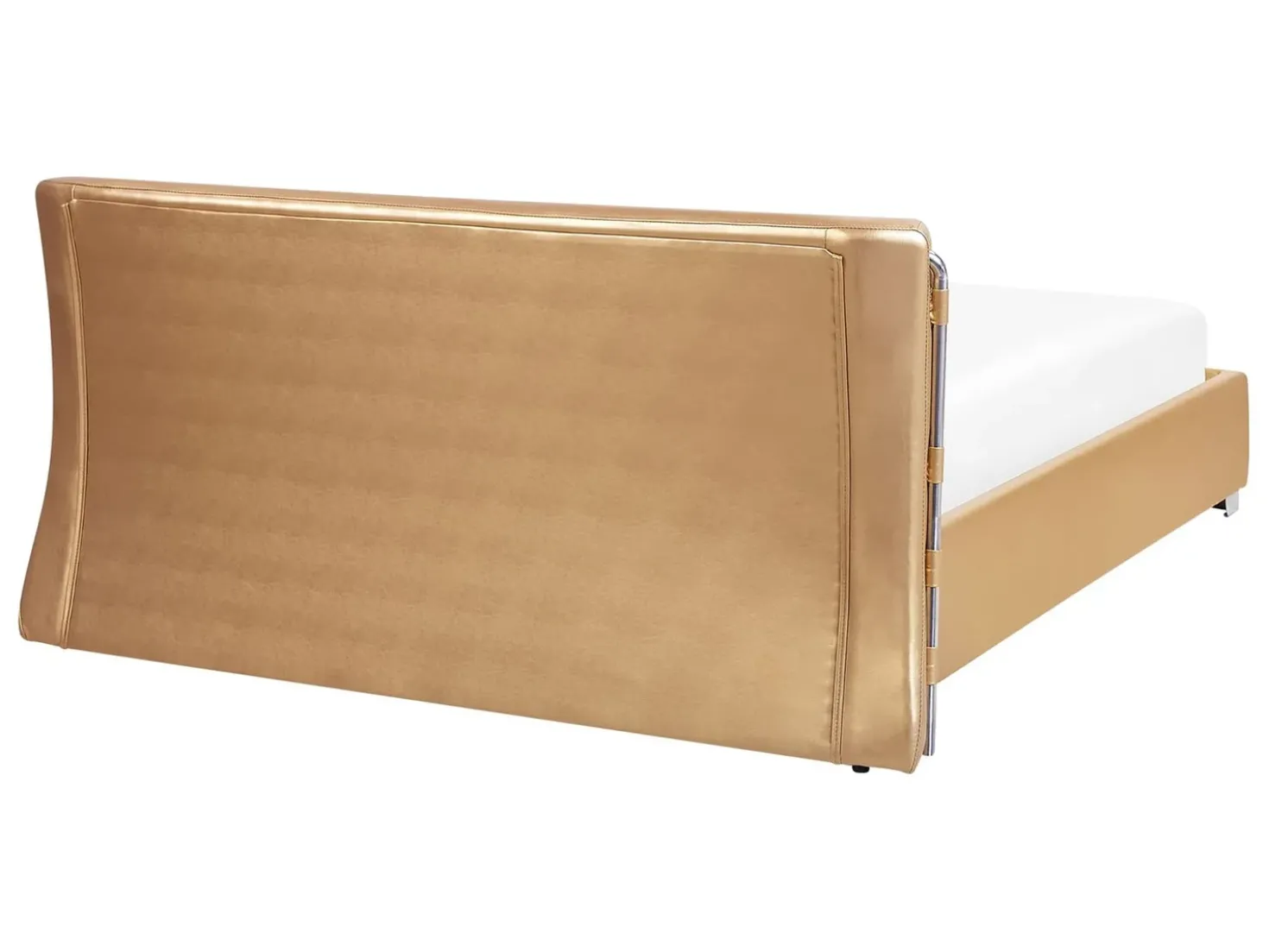 Letto ad acqua con LED Pelle naturale PARIS 140 x 200 cm Oro