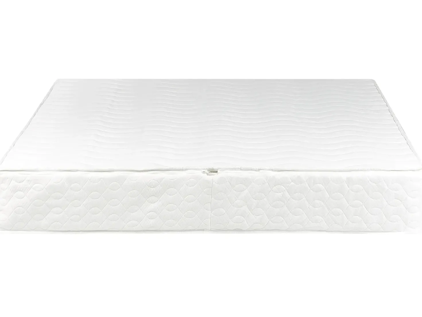 Letto ad acqua con LED Pelle naturale NANTES 140 x 200 cm Bianco sporco
