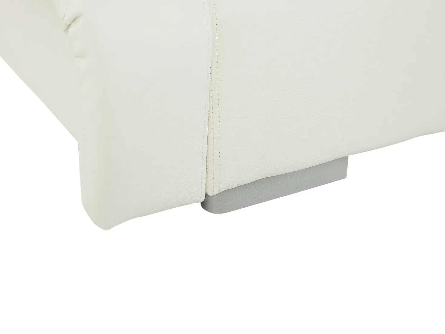 Letto ad acqua con LED Pelle naturale NANTES 140 x 200 cm Bianco sporco