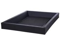 Letto ad acqua con LED Pelle naturale NANTES 140 x 200 cm Bianco sporco