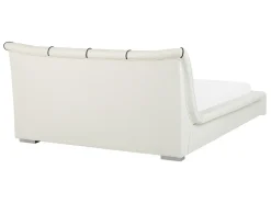 Letto ad acqua con LED Pelle naturale NANTES 140 x 200 cm Bianco sporco