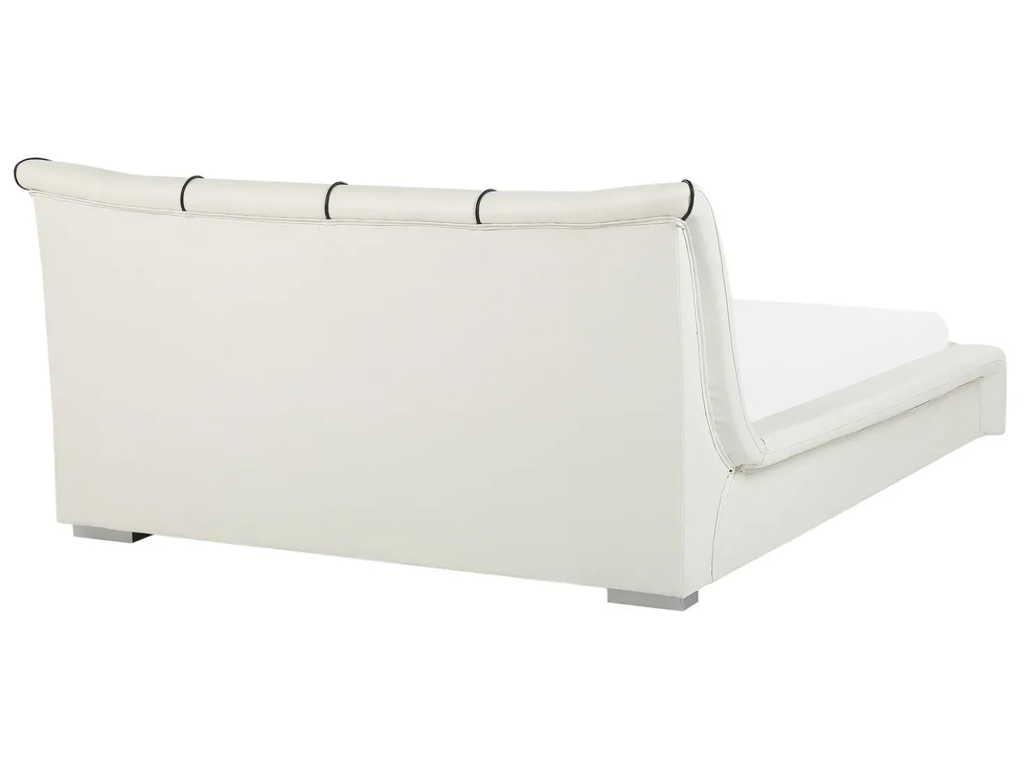 Letto ad acqua con LED Pelle naturale NANTES 140 x 200 cm Bianco sporco