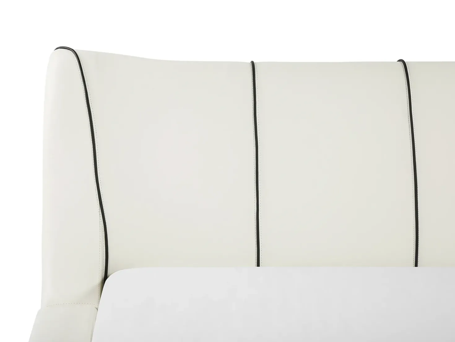 Letto ad acqua con LED Pelle naturale NANTES 140 x 200 cm Bianco sporco