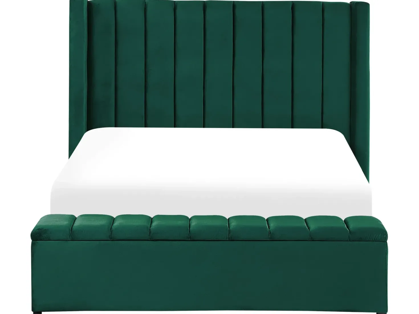Letto ad acqua con panca contenitore Velluto NOYERS 140 x 200 cm Verde