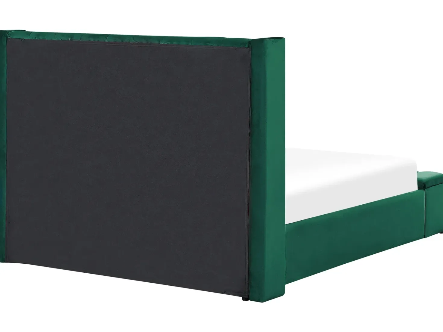Letto ad acqua con panca contenitore Velluto NOYERS 140 x 200 cm Verde