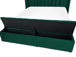 Letto ad acqua con panca contenitore Velluto NOYERS 140 x 200 cm Verde