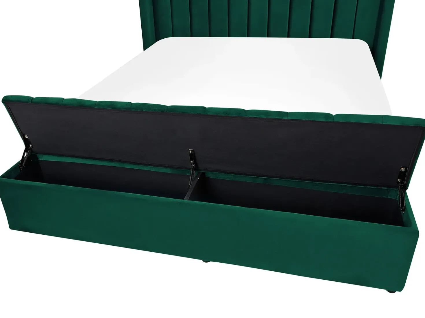 Letto ad acqua con panca contenitore Velluto NOYERS 140 x 200 cm Verde