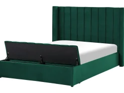Letto ad acqua con panca contenitore Velluto NOYERS 140 x 200 cm Verde