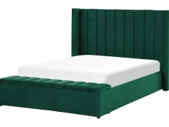 Letto ad acqua con panca contenitore Velluto NOYERS 140 x 200 cm Verde