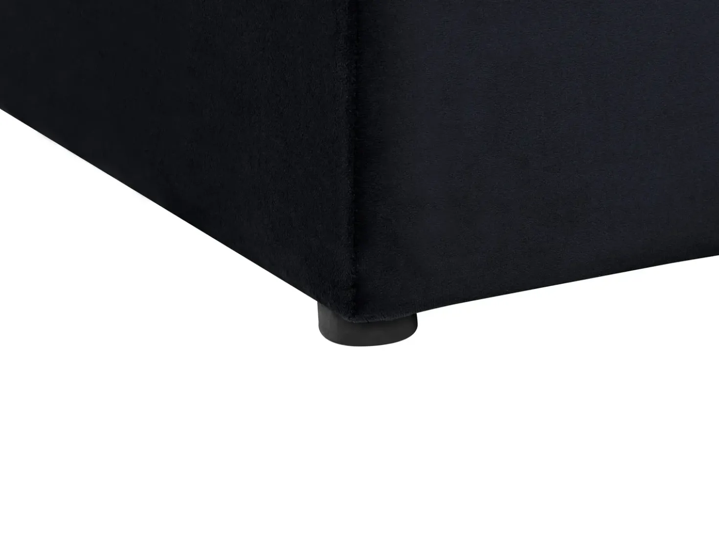Letto ad acqua con panca contenitore Velluto NOYERS 180 x 200 cm Nero