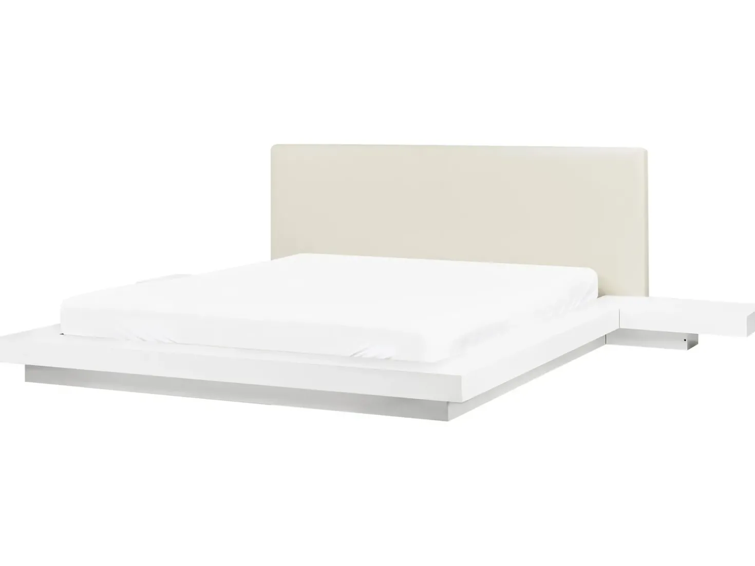 Letto ad acqua Pelle sintetica ZEN 160 x 200 cm Bianco