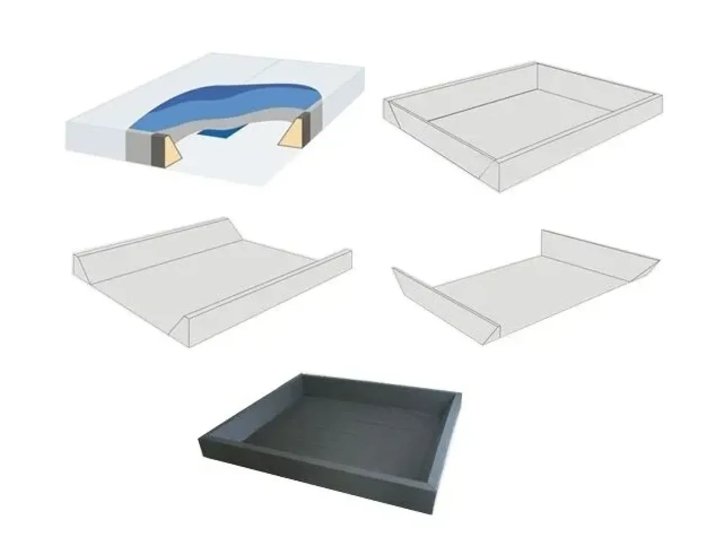 Letto ad acqua Pelle sintetica ZEN 160 x 200 cm Bianco
