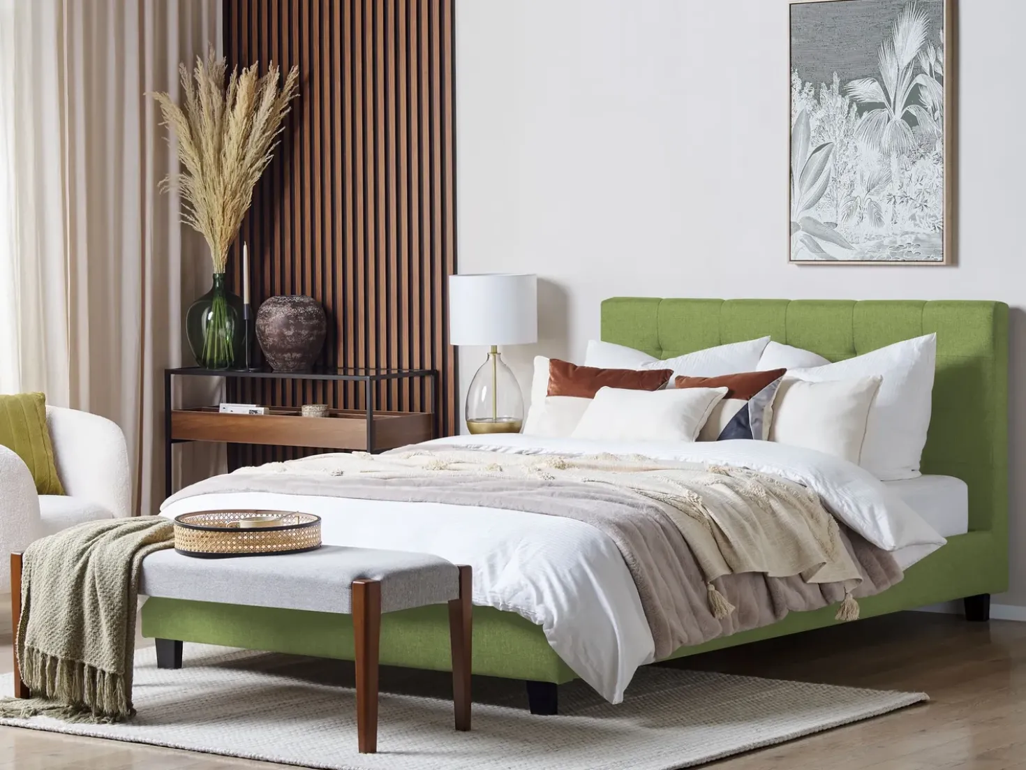 Letto ad acqua Tessuto LA ROCHELLE 180 x 200 cm Verde
