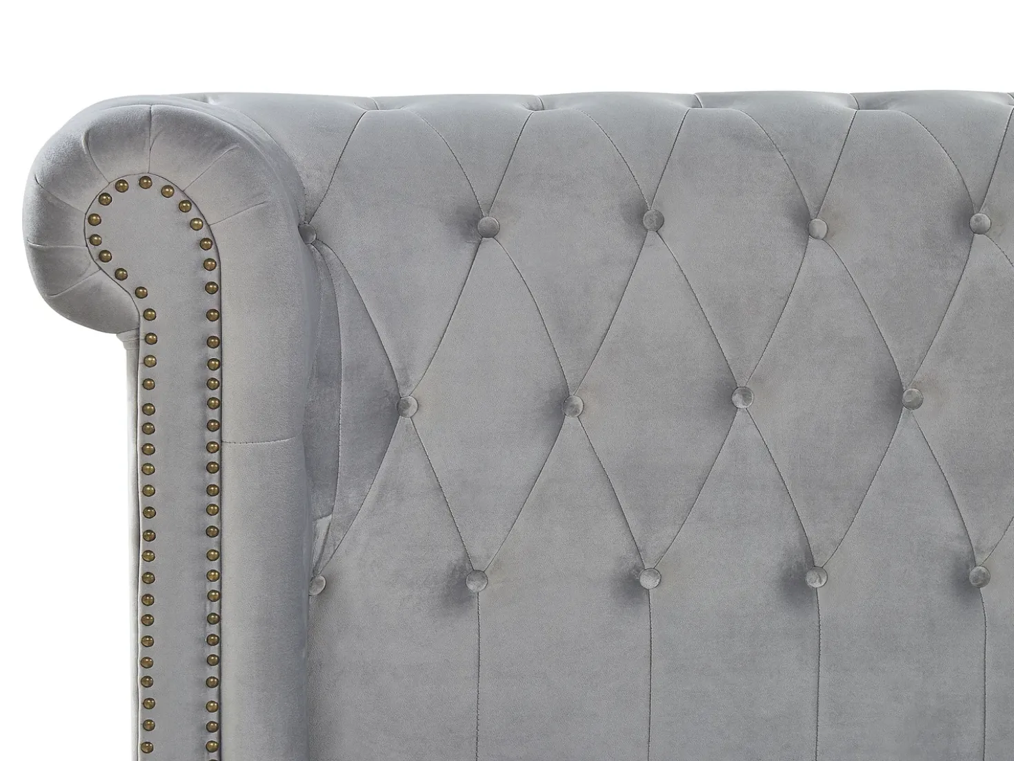 Letto ad acqua Velluto CAVAILLON 180 x 200 cm Grigio chiaro
