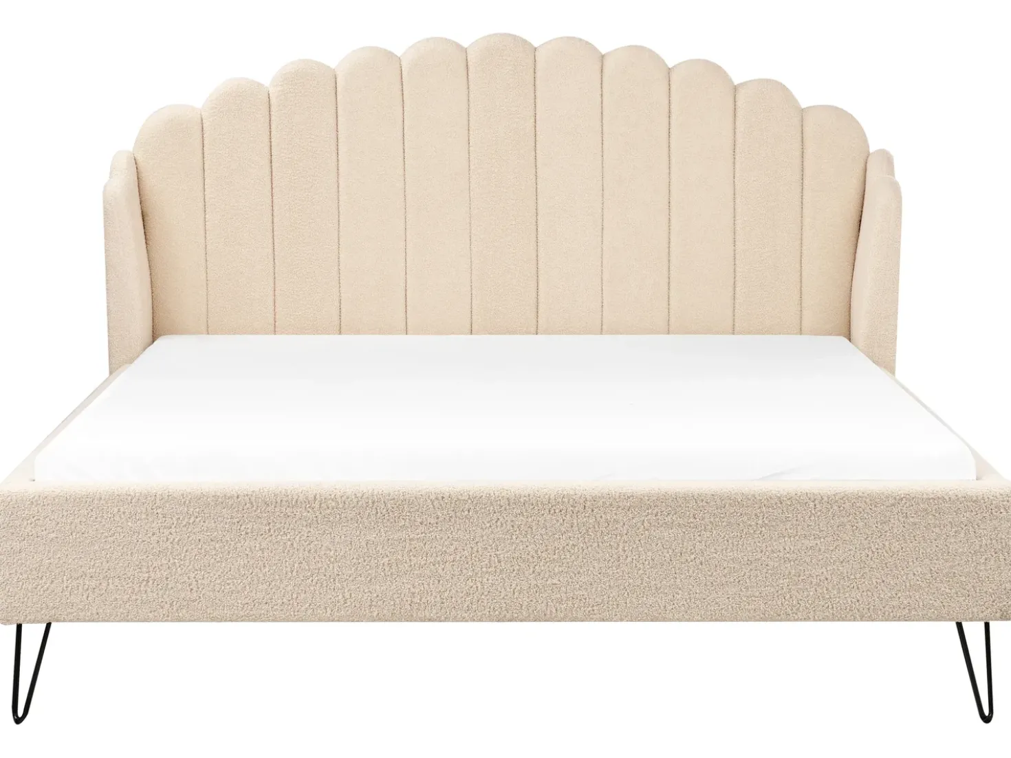 Letto Bouclé AMBILLOU 180 x 200 cm Beige