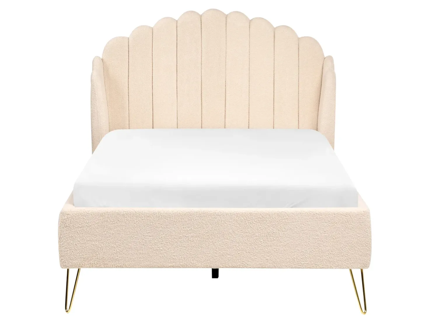 Letto Bouclé AMBILLOU 120 x 200 cm Beige