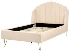 Letto Bouclé AMBILLOU 120 x 200 cm Beige