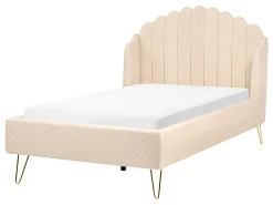 Letto Bouclé AMBILLOU 120 x 200 cm Beige