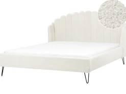 Letto Bouclé AMBILLOU 180 x 200 cm Bianco sporco