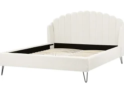 Letto Bouclé AMBILLOU 180 x 200 cm Bianco sporco