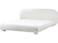 Letto Bouclé BAYEL 180 x 200 cm Bianco sporco