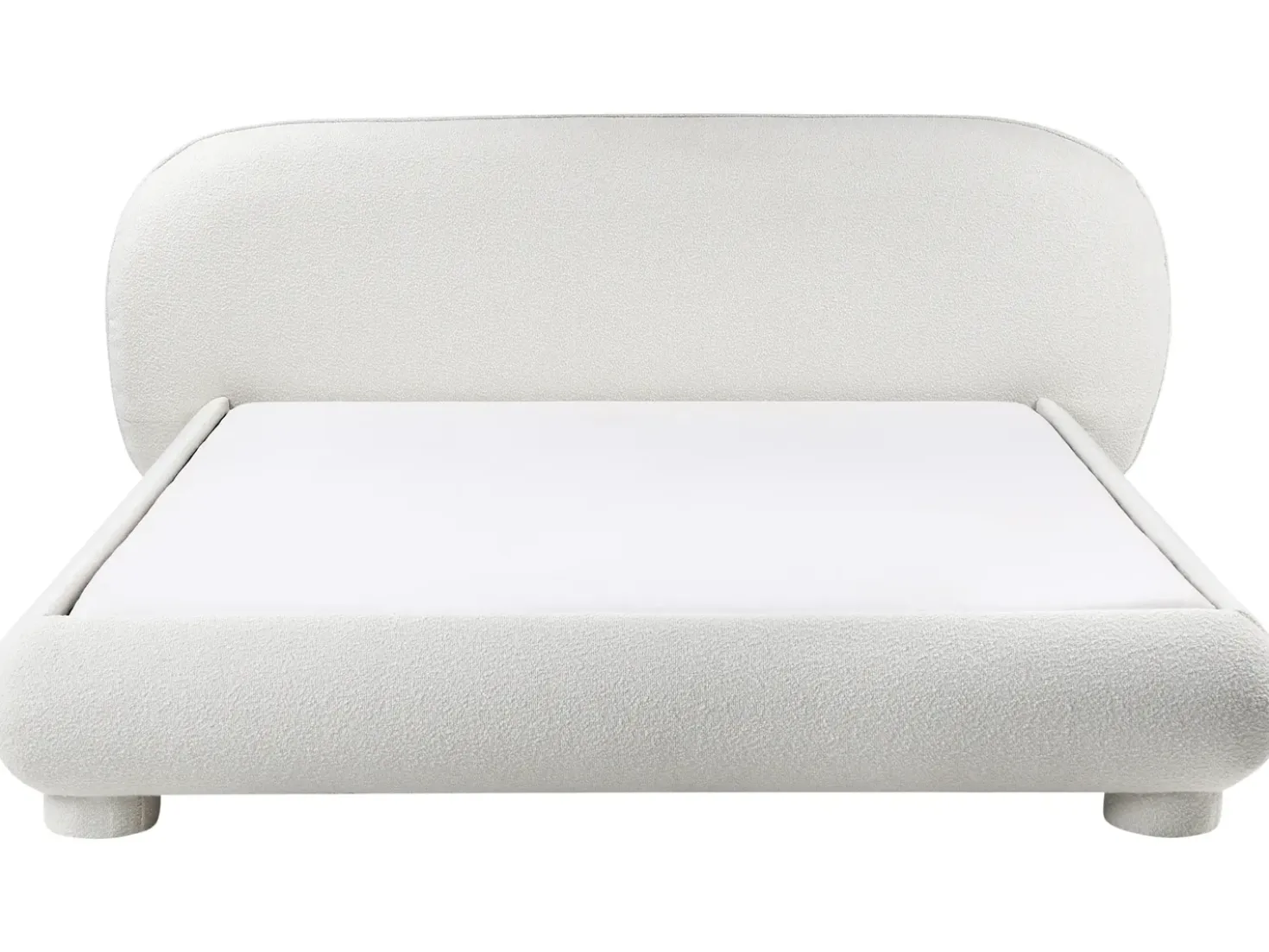 Letto Bouclé BAYEL 180 x 200 cm Bianco sporco