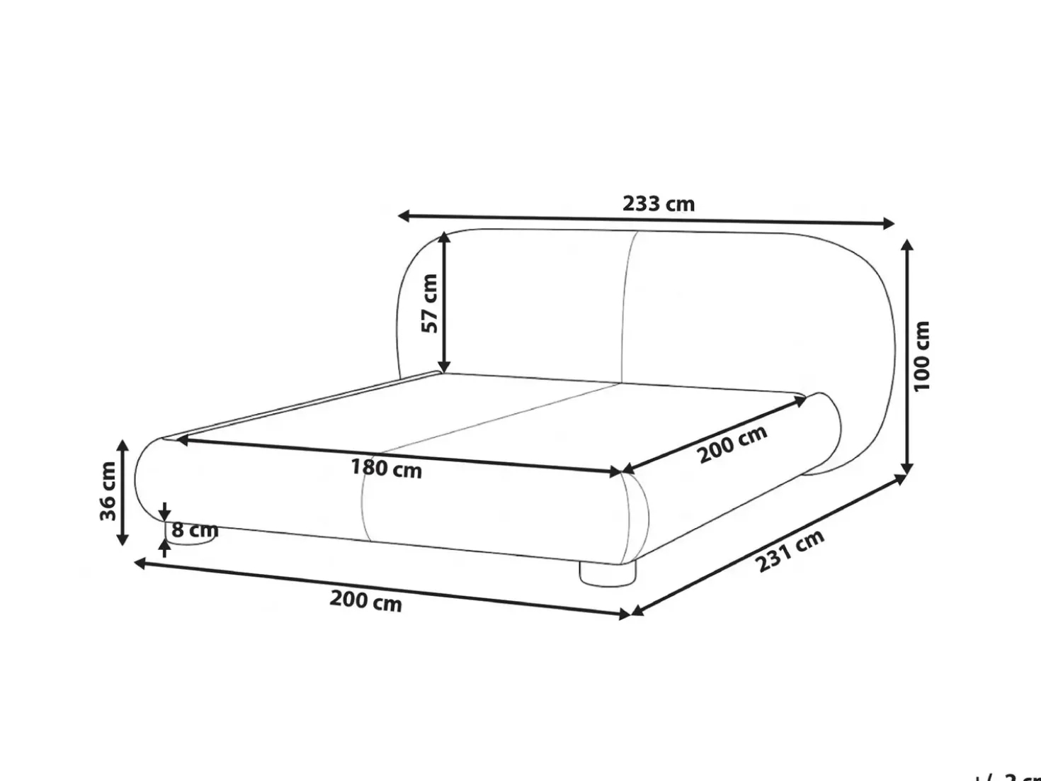 Letto Bouclé BAYEL 180 x 200 cm Bianco sporco
